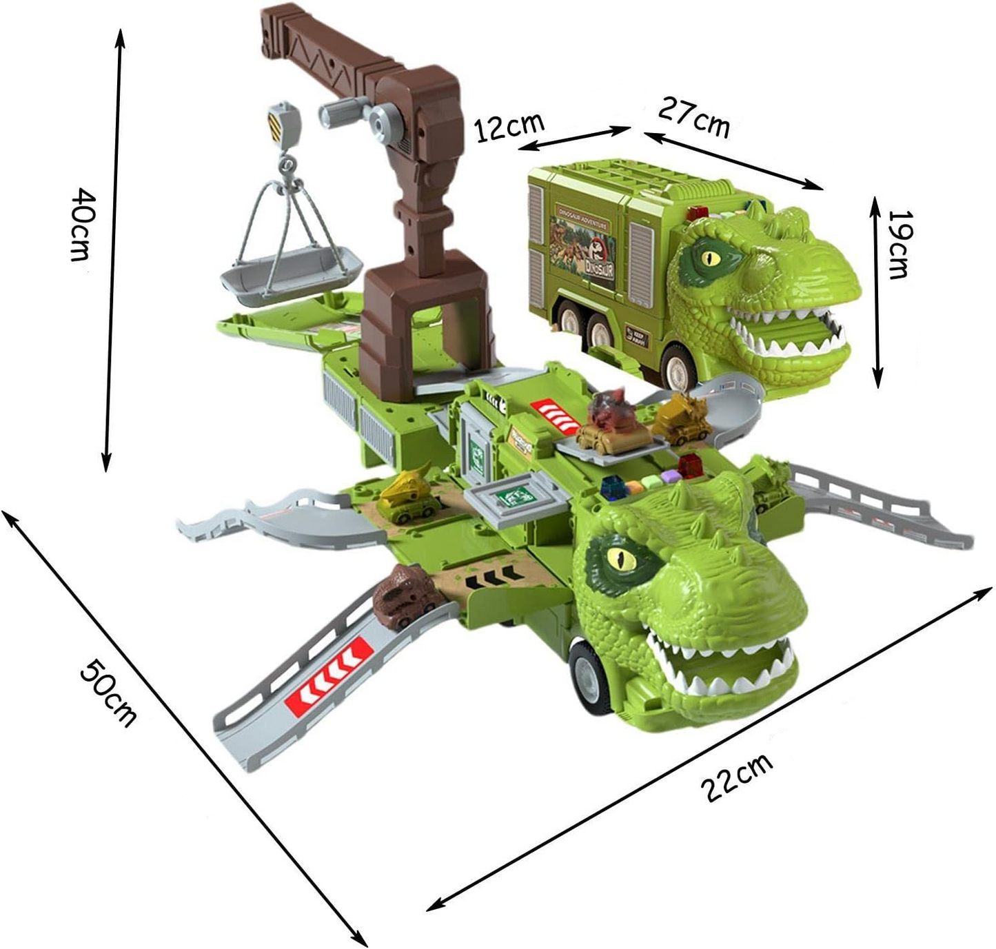 Комплект камион динозавър с кран и пътека