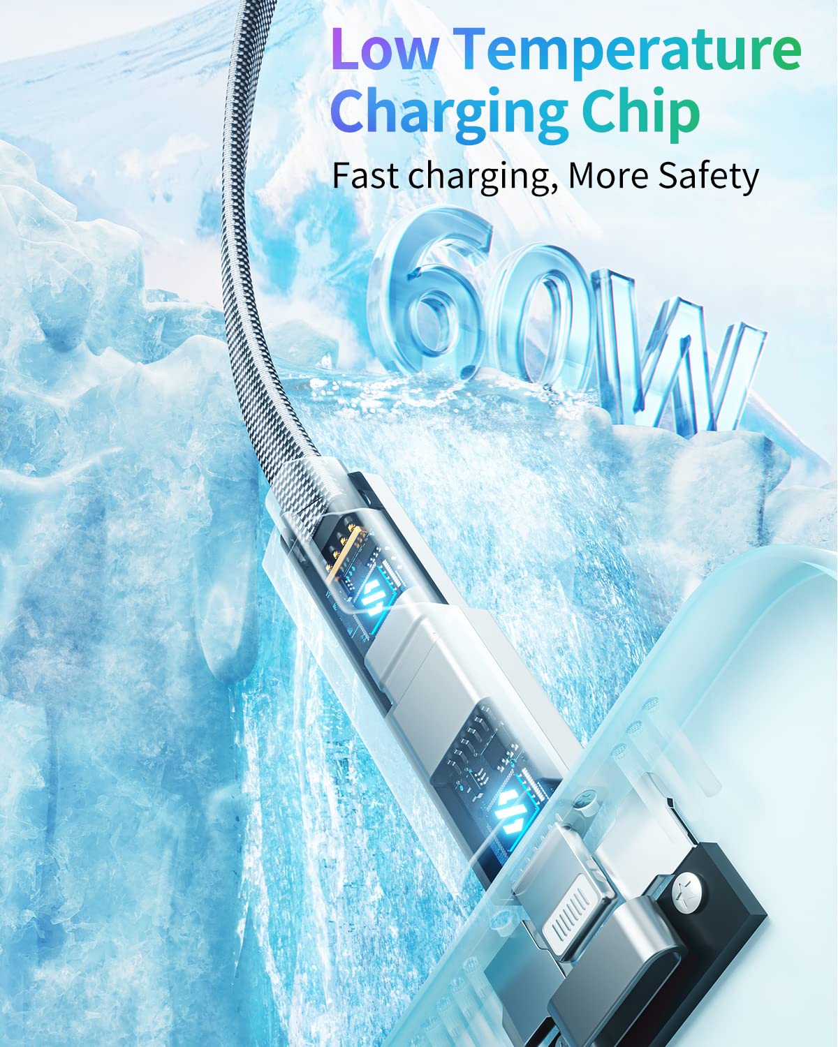 4 в 1 100w кабел със супер бързо зареждане (съвместим за всички телефони)