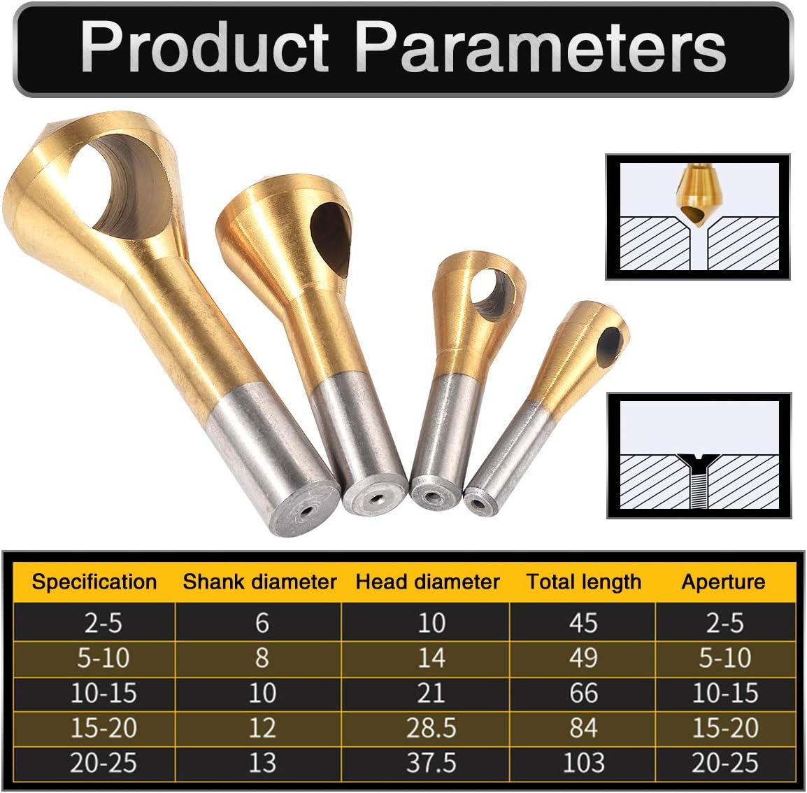 Комплект свредла за фрезоване и фасковане (4 броя)