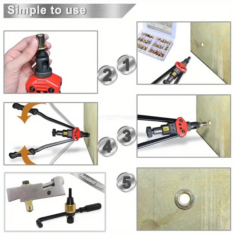 RivetMaster™ – Комплект от 150 броя резбови нитови гайки с плоска глава M3 M4 M5 M6 M8