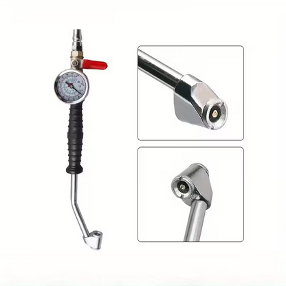 AirPro Gauge™ - Професионално устройство за напомпване и проверка на налягането в гумите (0–220 PSI)