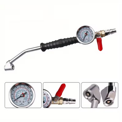 AirPro Gauge™ - Професионално устройство за напомпване и проверка на налягането в гумите (0–220 PSI)