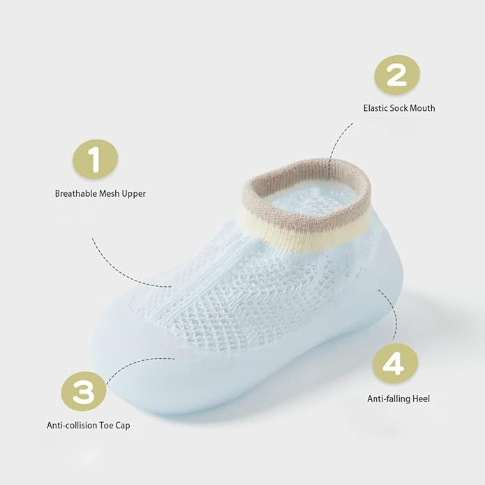 TinySteps™ – Противоплъзгащи се дишащи чорапи за деца, мрежест стил с подметка