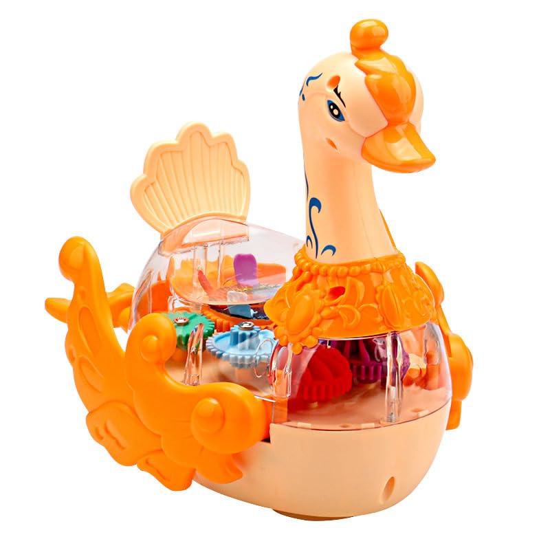 DreamSwan™ – Електрически лебед с видими зъбни колела, 3D светлини и музика