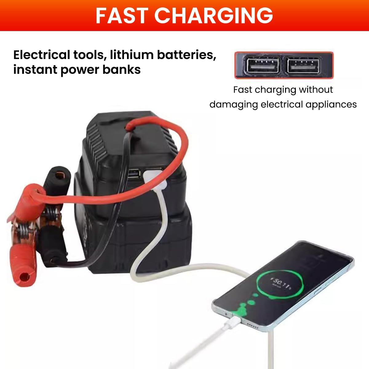 VoltDock™ - 12V захранващ адаптер с клеми за батерии Makita