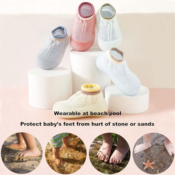 TinySteps™ – Противоплъзгащи се дишащи чорапи за деца, мрежест стил с подметка