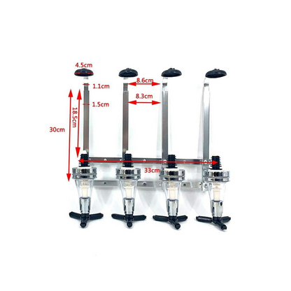 Диспенсър за напитки за стена с 4 поставки за бутилки
