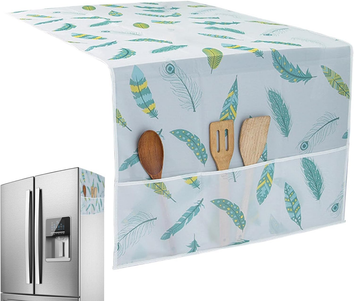 🔥1+1 ОФЕРТА!🔥Декоративен капак с джобове за хладилник