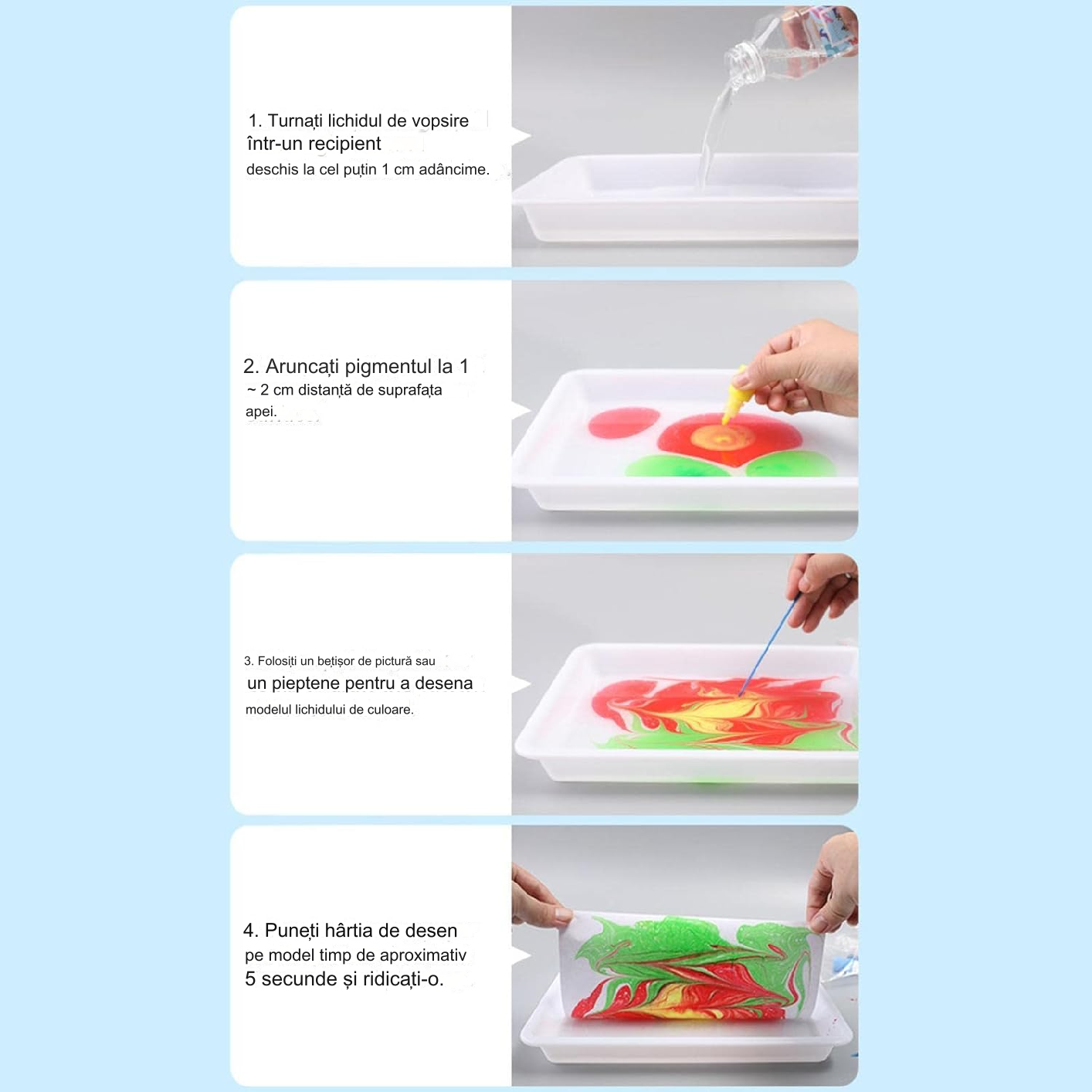 Комплект за рисуване на мрамор за деца