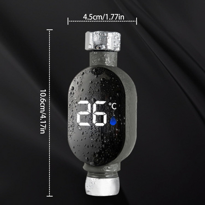 AquaTemp™ – Дигитален LED термометър за душ с цветен индикатор (0–99°C)