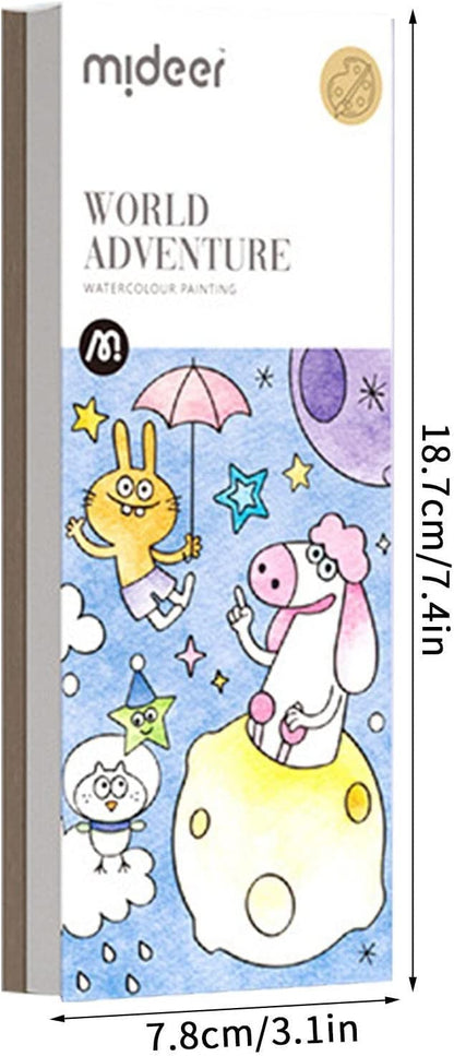 Книжка за оцветяване с акварел и четка