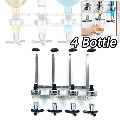 Диспенсър за напитки за стена с 4 поставки за бутилки