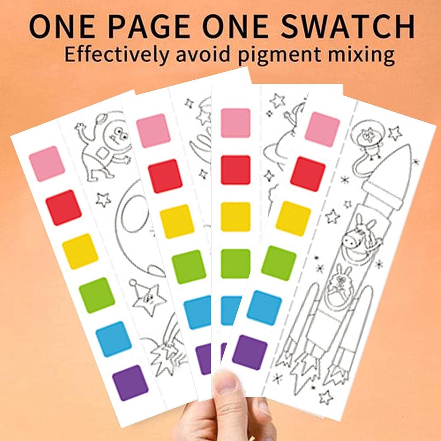 Книжка за оцветяване с акварел и четка