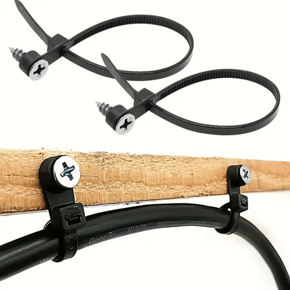 Комплект самозаключващи се кабелни връзки с кръгъл отвор (Комплект от 100)