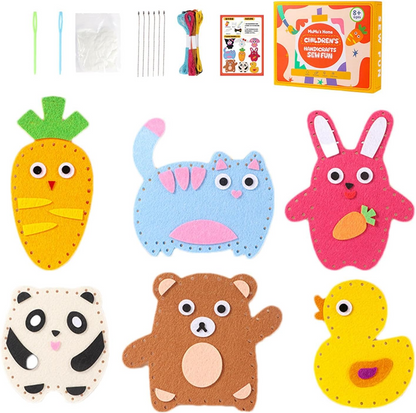 CraftZoo™ – Комплект за шиене на животинки от филц за деца