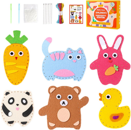 CraftZoo™ – Комплект за шиене на животинки от филц за деца