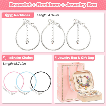 Комплект за правене на гривни за момичета (60 части)