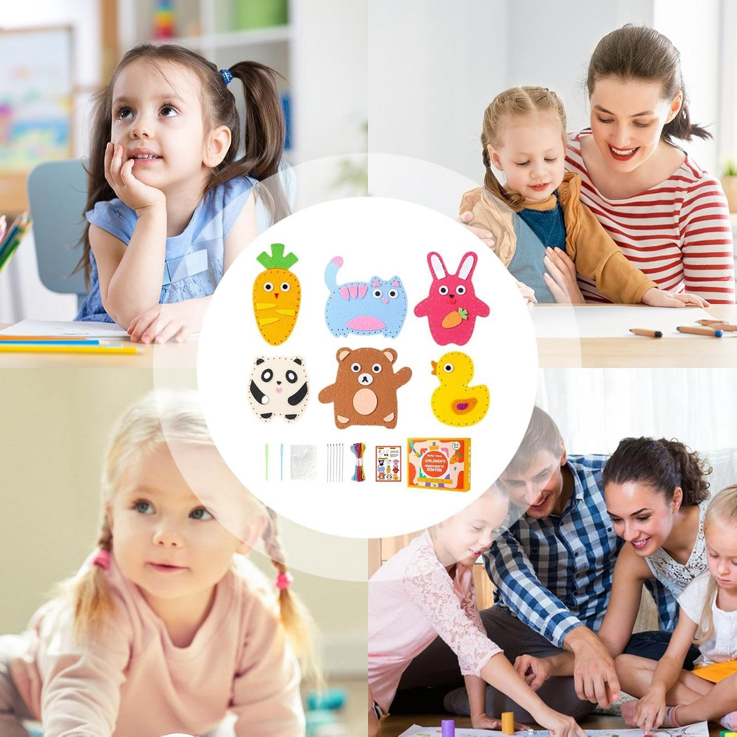 CraftZoo™ – Комплект за шиене на животинки от филц за деца