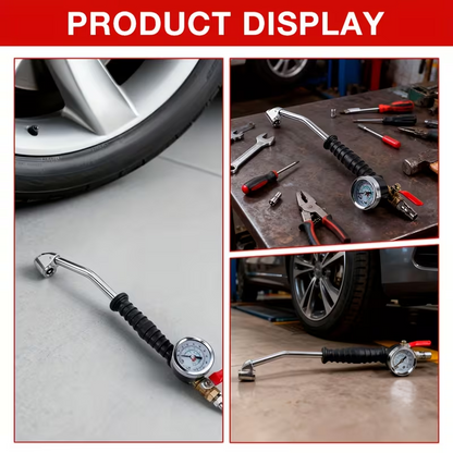 AirPro Gauge™ - Професионално устройство за напомпване и проверка на налягането в гумите (0–220 PSI)