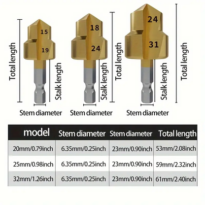 PipePro™ – Комплект стъпаловидни свредла 3 броя за PPR тръби