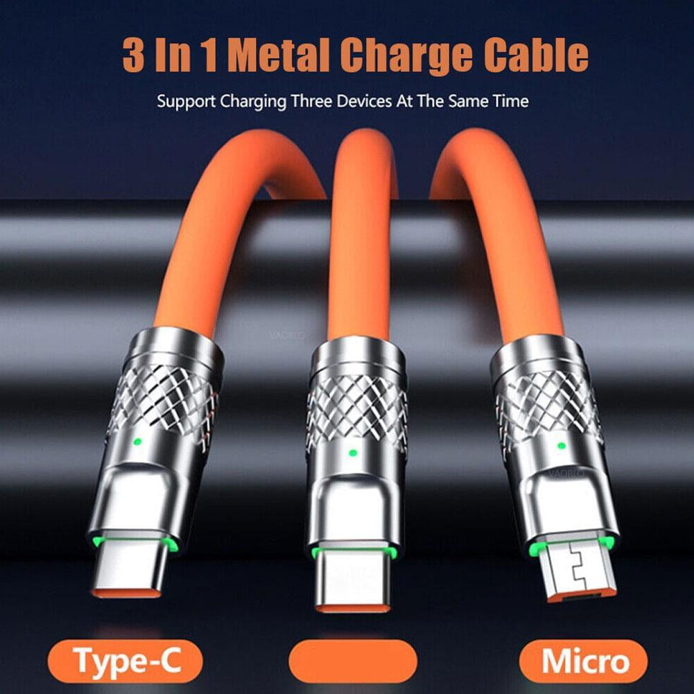 🔥ОФЕРТА 1+1🔥ChargePro™ – Многофункционален 3-в-1 кабел с LED, 2