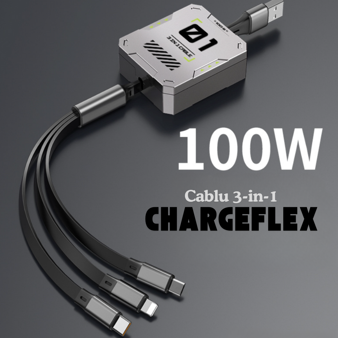 Прибиращ се кабел 3 в 1 [120 см], бързо зареждане 100 W
