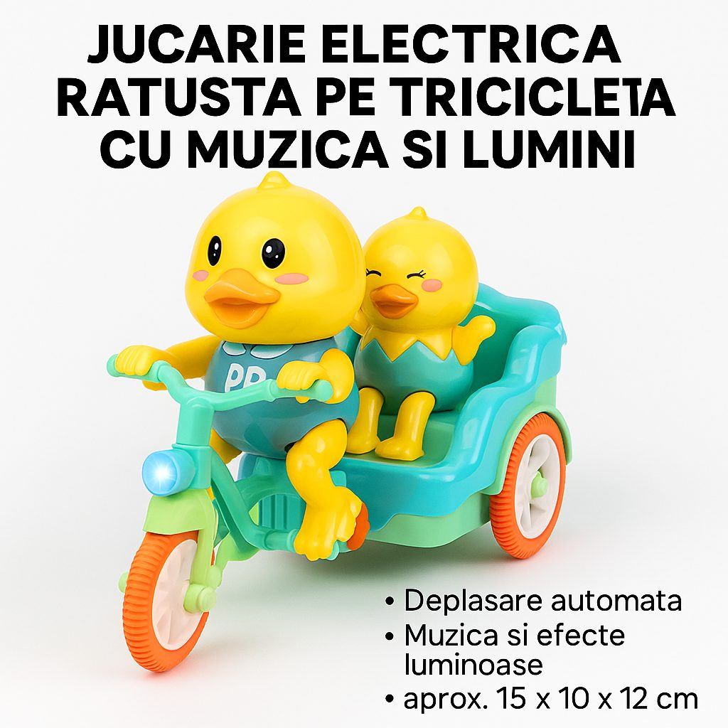 DuckRide™ – Електрическа играчка пате на триколка с музика и светлини