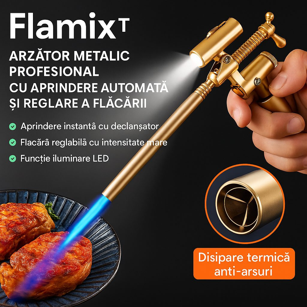 Flamix™ – Професионална метална горелка с автоматично запалване и регулиране на пламъка