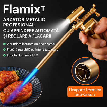 Flamix™ – Професионална метална горелка с автоматично запалване и регулиране на пламъка