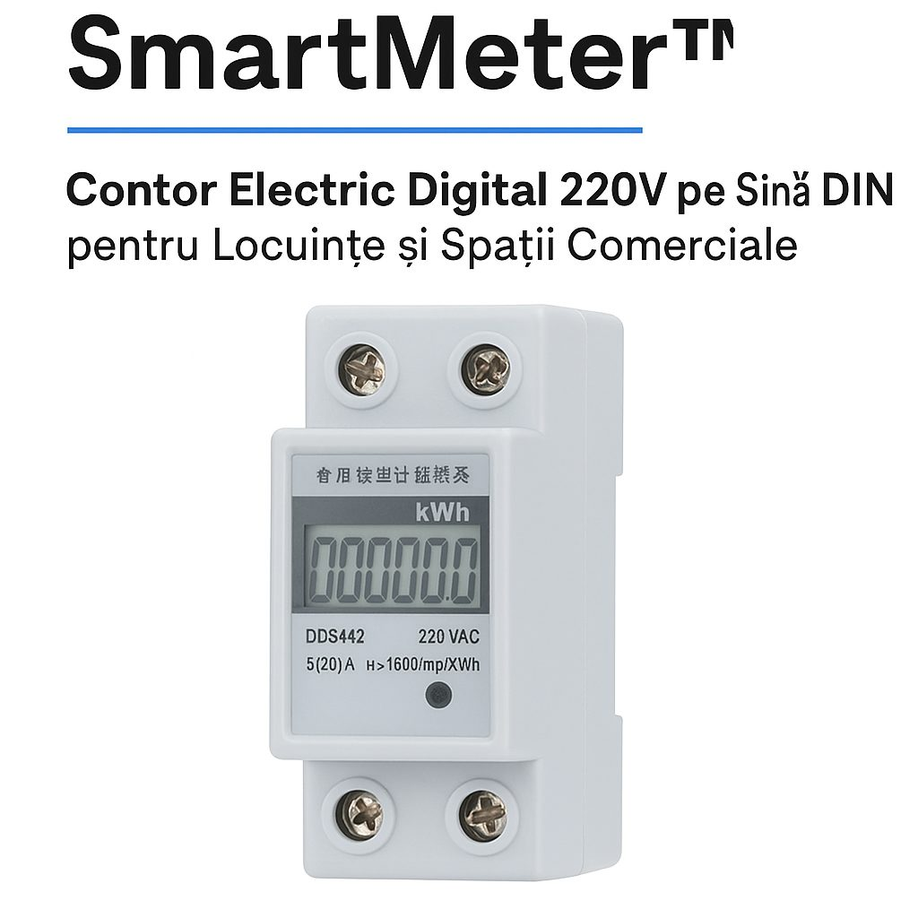 SmartMeter™ – Дигитален монофазен електромер 220V за DIN шина
