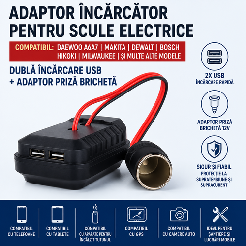 MakCharge™ – USB адаптер и автомобилен контакт за батерии Makita