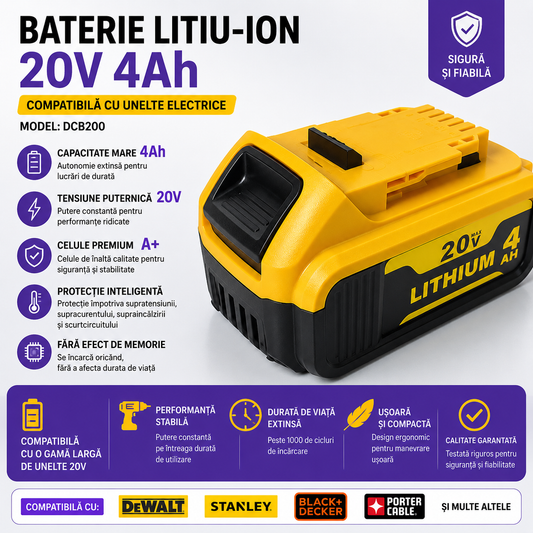 20V 4.0Ah – Съвместима батерия Dewalt за електроинструменти