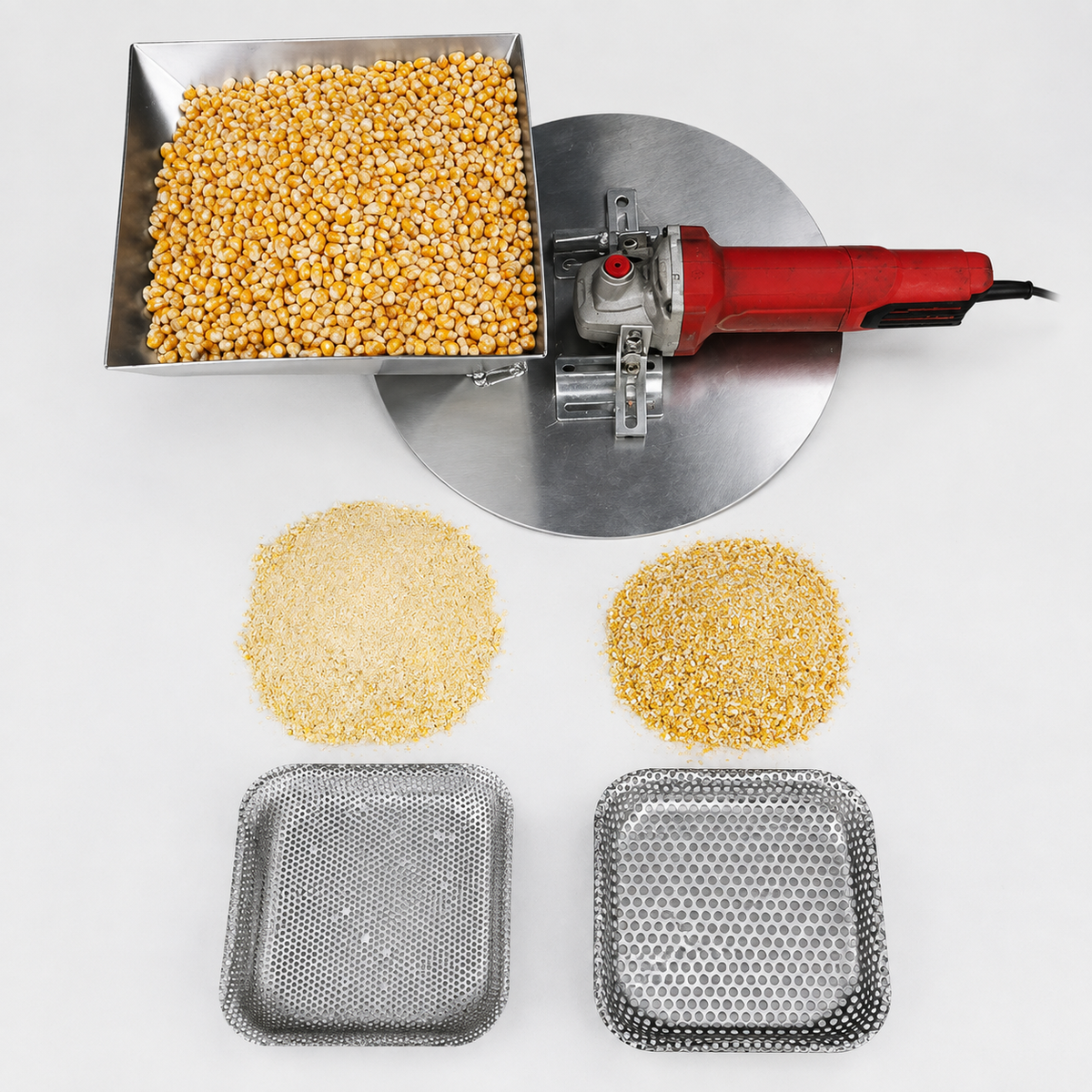 GrainMaster™ – Комплект мелница за зърно и фураж, съвместим с ъглошлайф