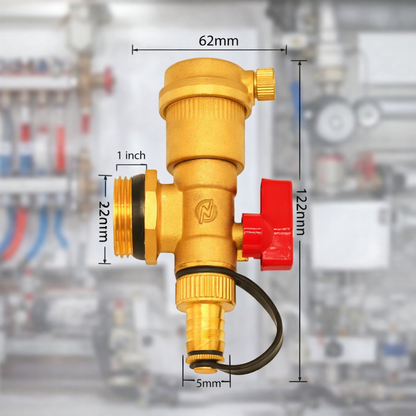 ThermoDrain Pro™ – Автоматичен вентил за обезвъздушаване и източване за отоплителни инсталации (1")