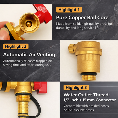 ThermoDrain Pro™ – Автоматичен вентил за обезвъздушаване и източване за отоплителни инсталации (1")