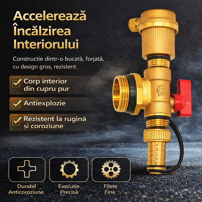 ThermoDrain Pro™ – Автоматичен вентил за обезвъздушаване и източване за отоплителни инсталации (1")
