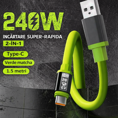 🔥ОФЕРТА 1+1!🔥UltraWatt™ – Кабел за бързо зареждане 240W Type-C с дигитален дисплей, 2m