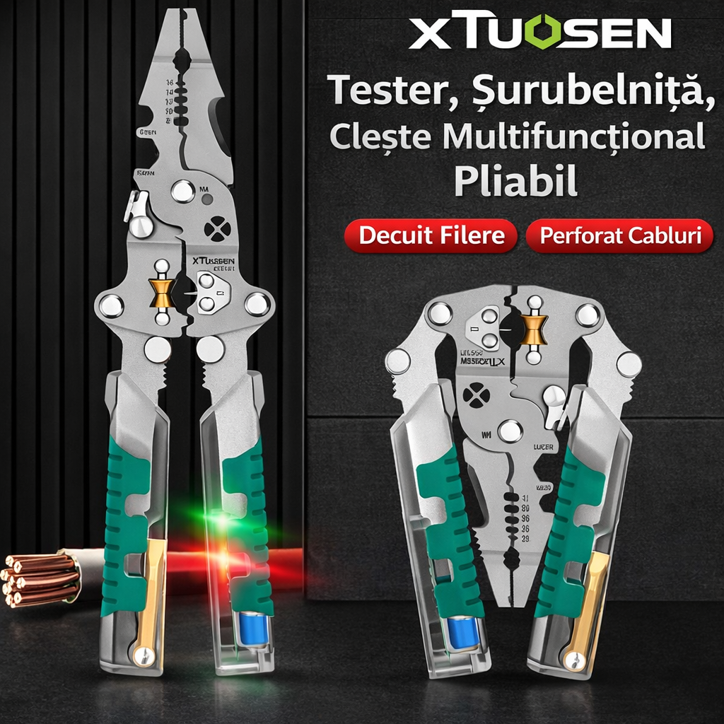 xTuzen™ - Професионални мултифункционални клещи с вграден електрически тестер