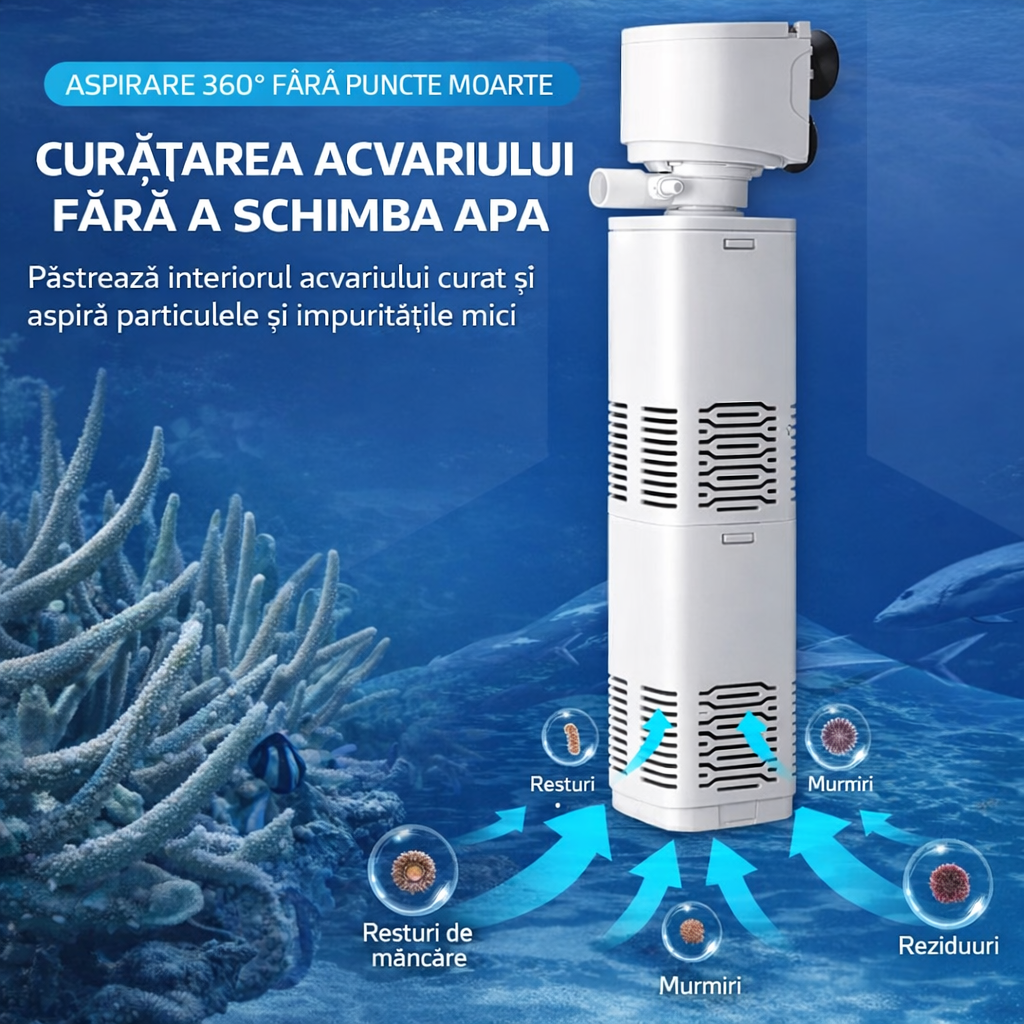 HydroPure JY-800F™ - Вътрешен филтър за аквариум 20W, 880 L/h, за аквариуми 60–80 cm