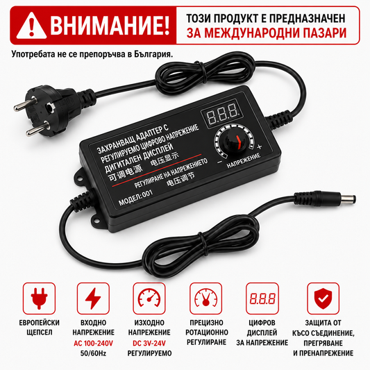 Voltune™ – Регулируемо захранване с цифров дисплей