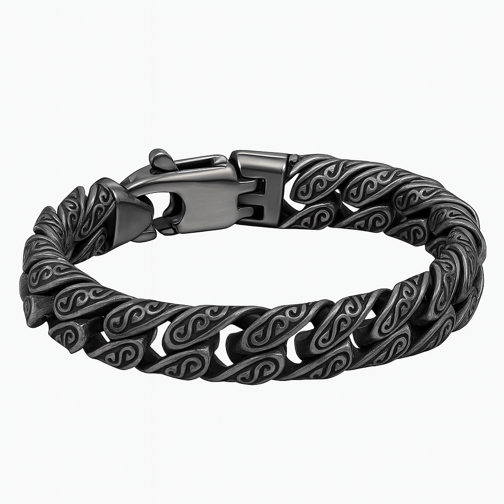 IronWeave™ – Масивна мъжка гривна с релефен дизайн