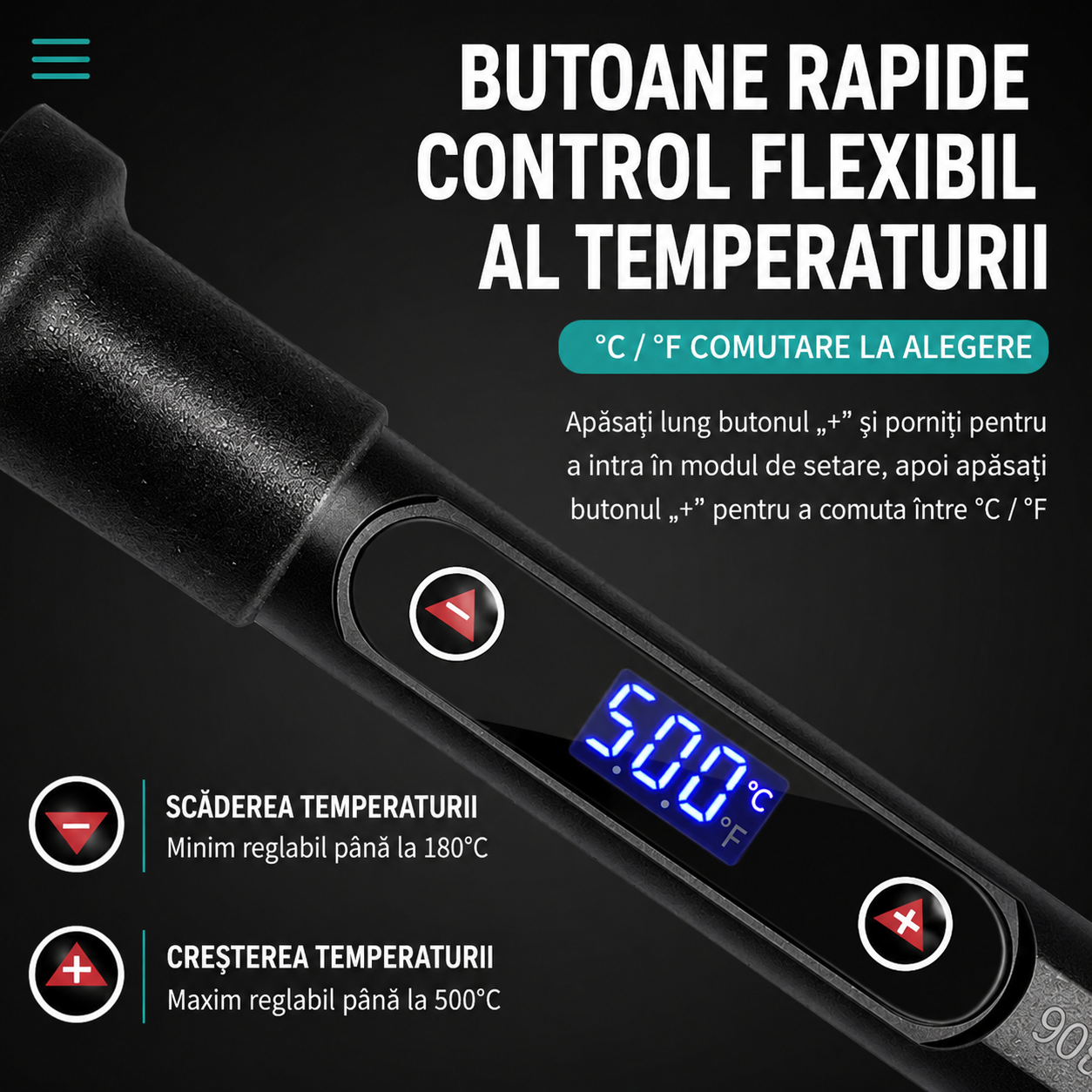 Solderix™ - Поялна станция с регулиране на температурата – 80W