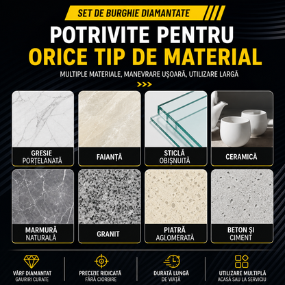 DrillX Pro™ – Комплект диамантени боркорони за ъглошлайф (6/8/10/12mm)