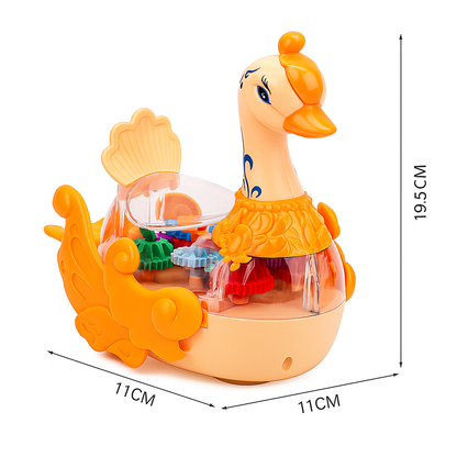 DreamSwan™ – Електрически лебед с видими зъбни колела, 3D светлини и музика