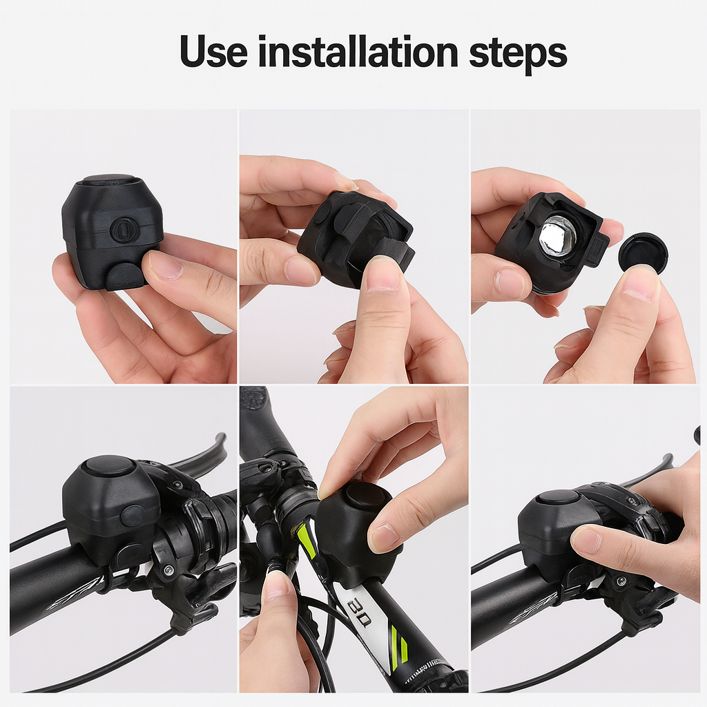 BikeBuzz™ – Електронен клаксон за велосипед с 5 звукови режима и 130 dB