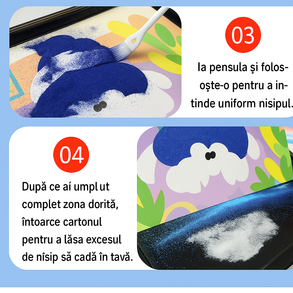 ColorArt™ – Творчески комплект за рисуване с пясък за деца (3–6 години)