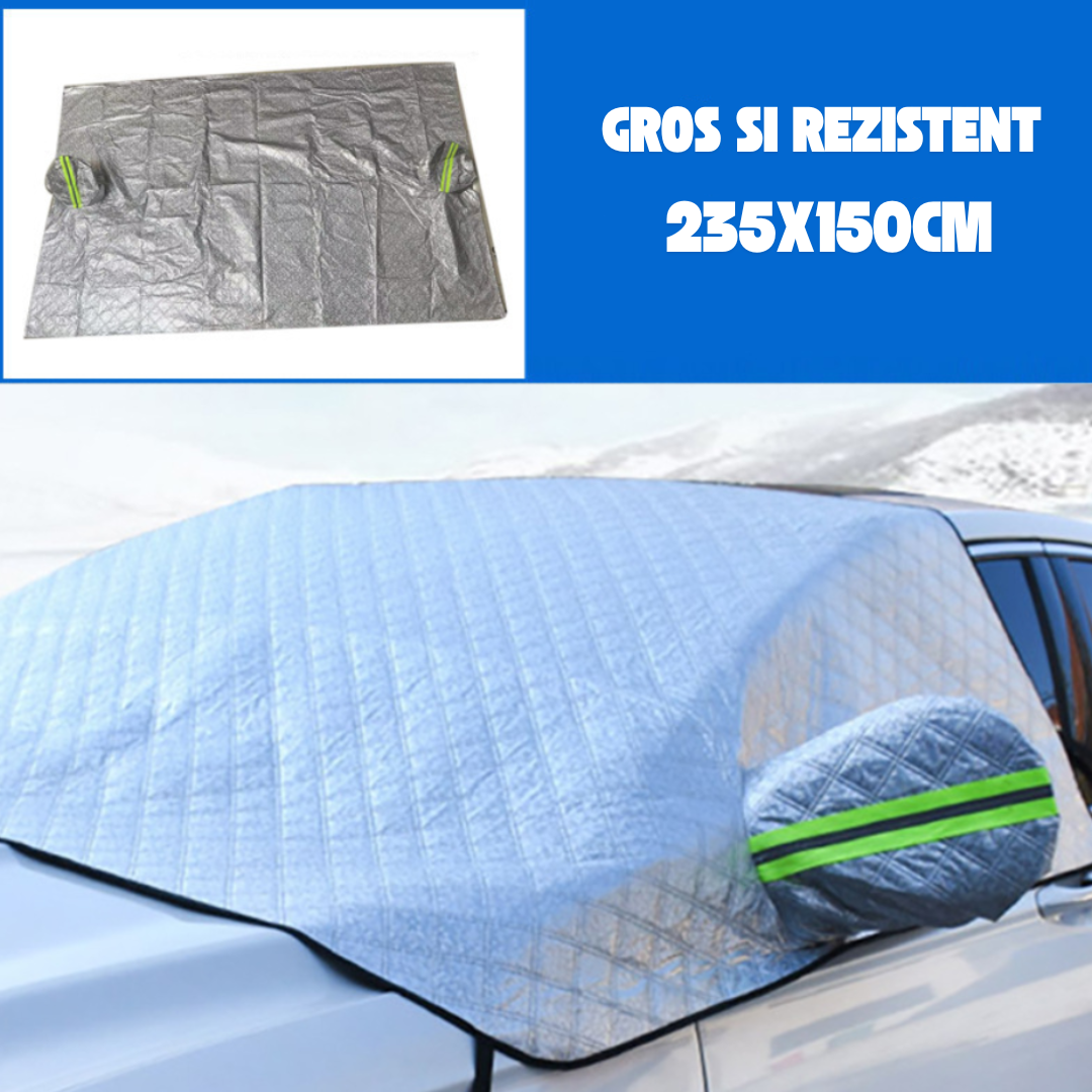 AutoShield Pro™ – Слънцезащитно покривало за предно стъкло и странични прозорци (235 x 150 cm)