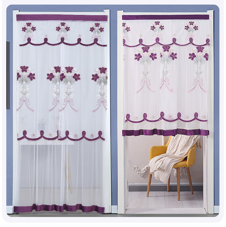 Скандинавска завеса с двоен слой, дантела и елегантна бродерия (100*200 см)