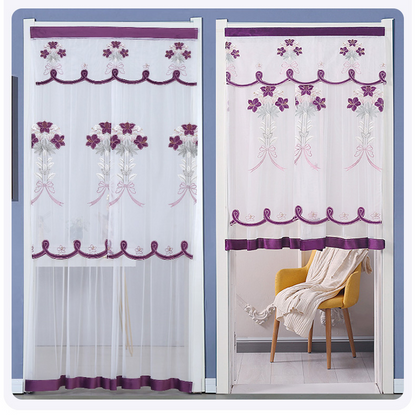 Скандинавска завеса с двоен слой, дантела и елегантна бродерия (100*200 см)