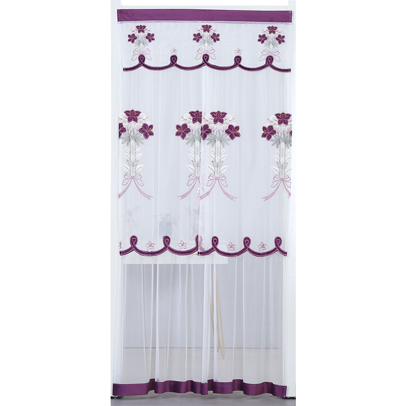 Скандинавска завеса с двоен слой, дантела и елегантна бродерия (100*200 см)